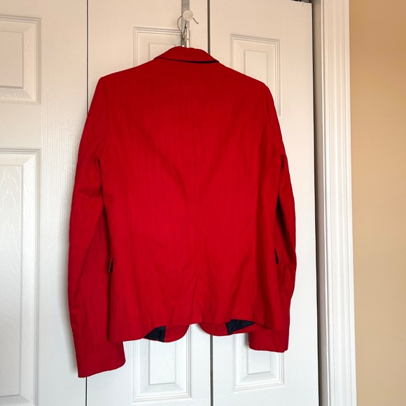 J Crew Schoolboy Blazer Red Sz 6 Tall 38985 Rayon Metallic Herringbone - Picture 4 of 15